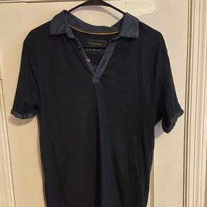 Blue Collared Short Sleeve Shirt